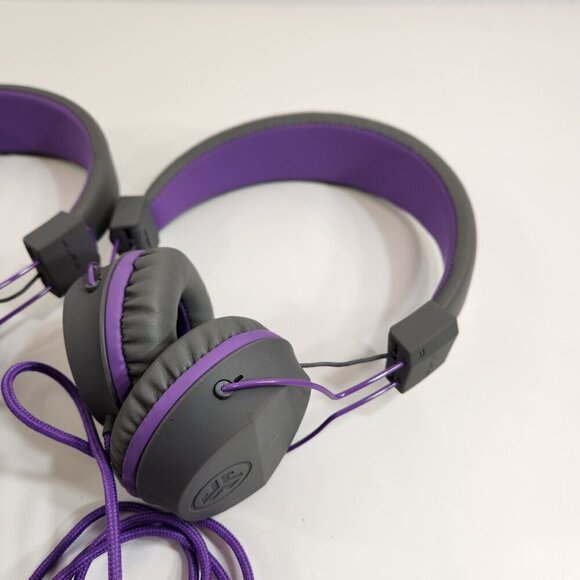 JLab Audio JBuddies Over Ear Headphones Purple Gray Lot of 4 TESTED WORKING - Picture 2 of 11